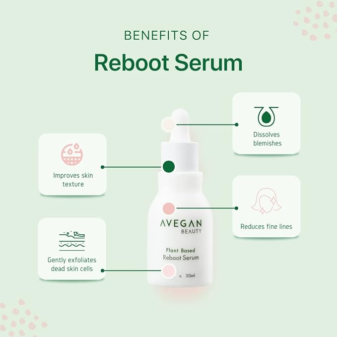Ecco Bella Avegan Wellness Beauty Plant-Based Facial Serum for Glowing Skin – Face Gentle Exfoliating Blemish Spot Treatment with Alpha & Beta Hydroxy Acid