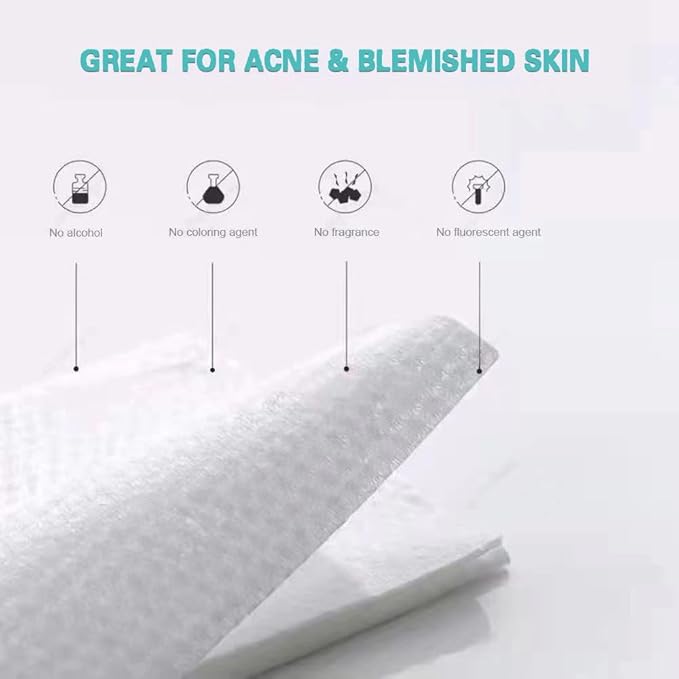 MSOEUESO Soft Dry Wipes Cotton Facial Tissues, 100 Count Disposable Face Towels, Cotton Face Towel for Sensitive Skin, Facial Cleansing, Makeup Removing, Surface Cleaning