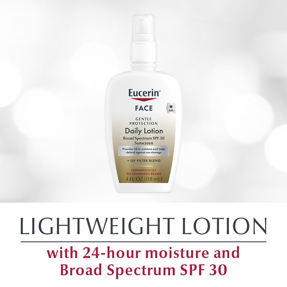 Daily Facial Moisturizer with Broad Spectrum SPF 30 β Fragrance-Free Face Sunscreen & Hydrating Lotion for Dry, Sensitive Skin, 4 Fl Oz