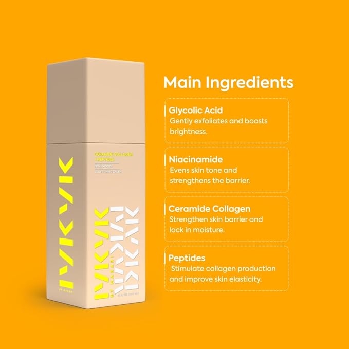 IYKYK By Makari Ceramide Collagen + Peptides Body Toning Cream, Smoothing & Firming Body Lotion for Women, Boosts Elasticity & Radiance for Glowing, Supple Skin, Vegan, No Fragrance, Paraben & Sulfate