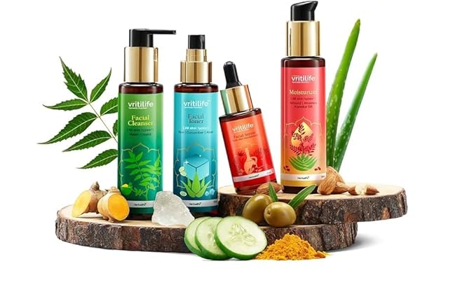 Vritilife Ayurvedic Moisturizer For Skin Tone, Complexion, Hydration, 100Ml Almond, Aloe Vera, Kanaka Oil (All Skin Types)