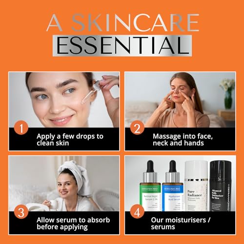VITAMIN C SERUM FOR FACE – Hyperpigmentation Treatment, Dark Spot Corrector, Anti Wrinkle & Skin Brightening with Niacinamide, Hyaluronic Acid & Glycerin for Skin – Hydrating Glow Serum by DERMAWORKS
