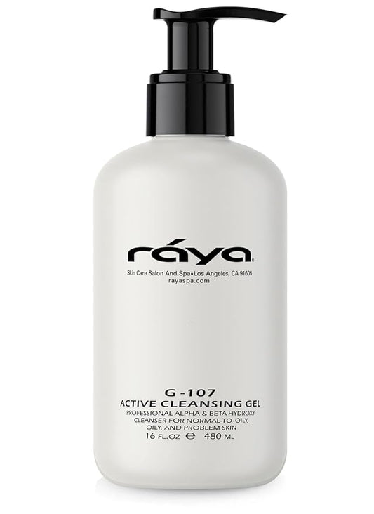 Raya Active Facial Cleansing Gel (G-107) – Purifying and Hydrating Makeup Remover, Gentle Gel Cleanser for Oily, Sensitive, and Combination Skin, Deep Cleansing Formula for Balanced Skin