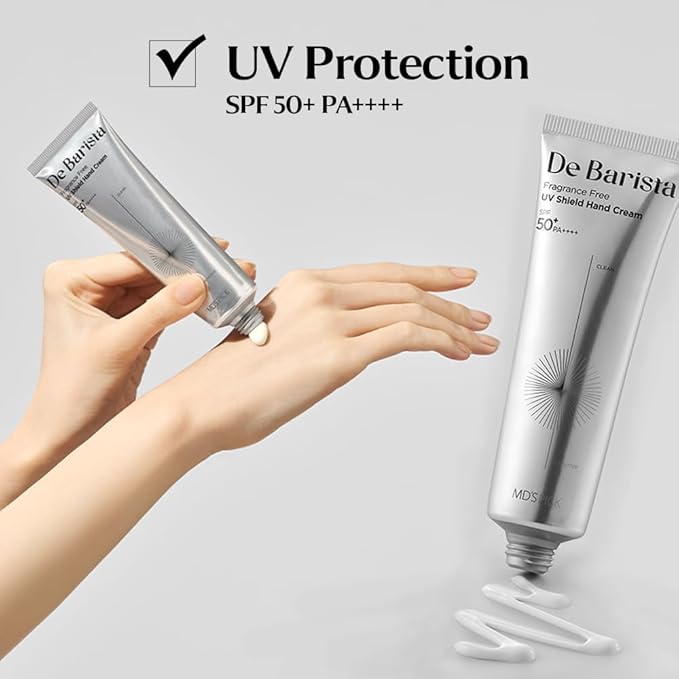 MD'S PICK De Barista Sun Shield Hand Cream SPF50+/PA++++ 50g – UV Protect,Fragrance-Free, Vegan, and Lightweight Hand Moisturizer