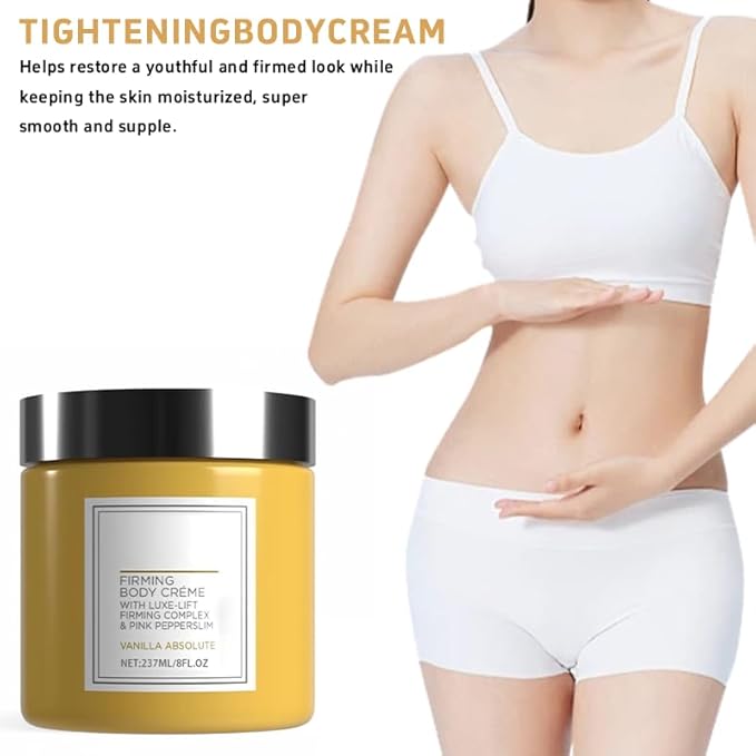 Champagne Lift Body Creme, Smoothing & Elasticity Boost for Arms, Legs, Neck – Lightweight Anti-Sagging Moisturizing Cream (Vanilla, 8 Fl Oz)