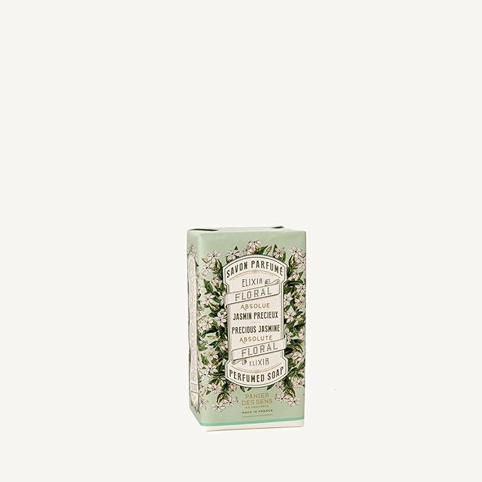 Panier des Sens - Jasmine Bar Soap 2x5.3 oz - Body & Hand Soap - Gentle Cleansing for Soft Skin - Moisturizing with Olive Oil - Vegan Friendly Milled Soap - 97% Natural Ingredients - Made in France