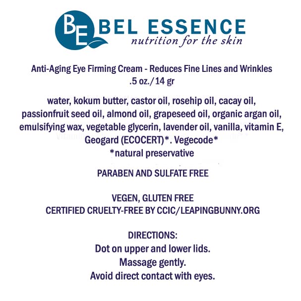 Bel Essence Anti-Aging Face Moisturizer and Anti-Wrinkle Under Eye Cream - Natural Aging Skin Care Set for Normal to Dry Skin - Hydrating Face Cream to Firm Skin, Reduce Fine Lines -1.5 Oz/.5 Oz