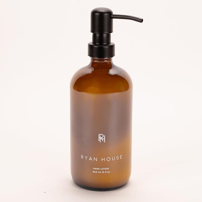 Hydrating Aromatherapy Hand Cream, Moisturizing Scented Lotion, 15 Oz Recycled Glass Pump Top Dispenser, Grapefruit Mint