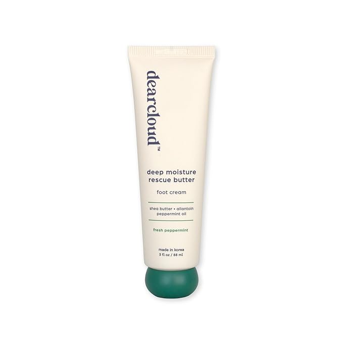 dearcloud Soft As Snow Foot Rescue Set - Foot Mask for Dry Cracked Feet + Moisturizing Foot Cream - Self Care Gift Set (Fresh Eucalyptus and Peppermint)