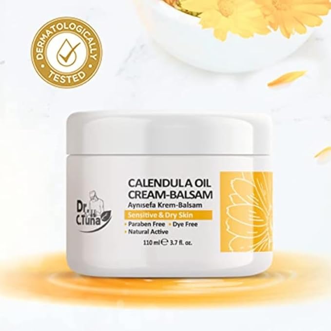 FARMASi Dr C Tuna Calendula Cream Balsam for Skin, Body Pure Natural Skincare Repair and Moisturizer Healing Effects for Dry Skin, Plant Rich Protection with Calendula, Chamomile 2.7 Fl