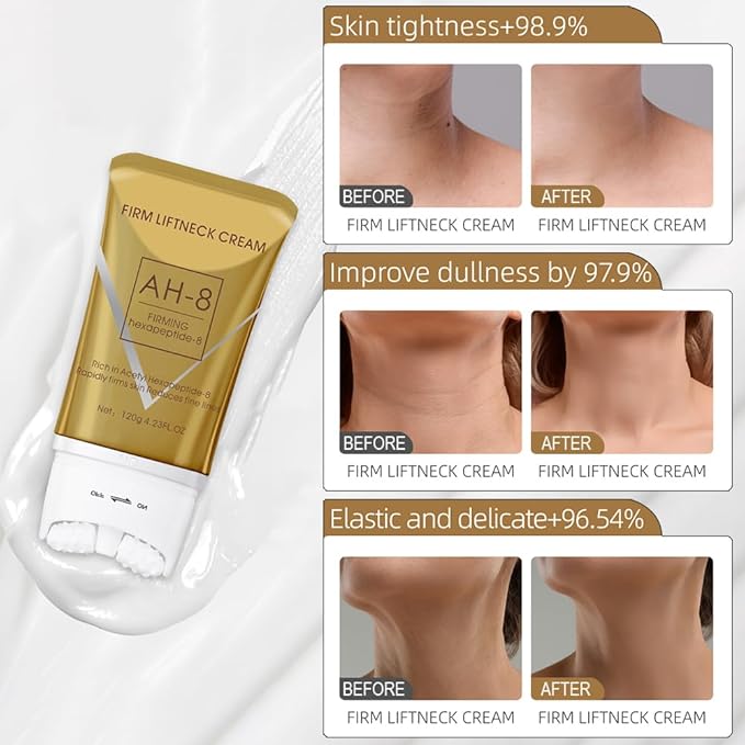 AH-8 Firming Neck Cream for Crepey Skin Body Care Comfort, Moisturizing Tightening Roller Neck Skin Repair Lotions for Women with Day & Night Use