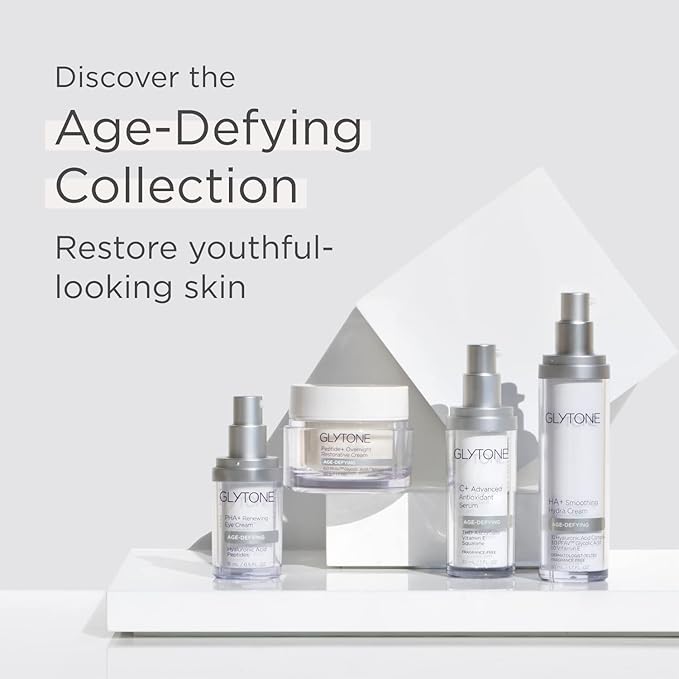 Glytone Age-Defying HA+ Smoothing Hydra Cream | Anti Aging Face Moisturizer for Fine Lines & Wrinkles | Firms & Hydrates with 10 Hyaluronic Acid, 3.0 PFAV™ Glycolic Acid & 1.0 Vitamin E | 1.7 fl oz