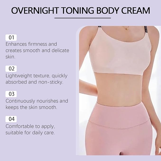 Overnight Toning Whip – Firming Body Cream for Skin Tightening and Anti-Wrinkle Action, Works While You Sleep, Reduces Loose Skin and Improves Firmness