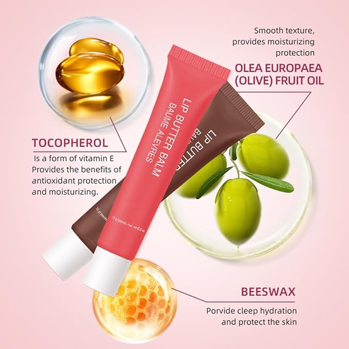 1Pcs Tinted Lip Balm Serum Makeup, Squeeze Hydrating Tint Lips Balms Serum Cosmetic, Women Care Glossy Nourishing Plumping Lip Stain Gloss Lipstick, Suitable for dry lips, Long-Lasting Color 03