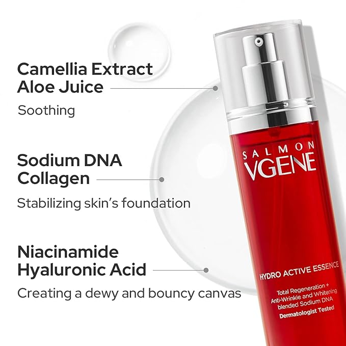 DUFT & DOFT Vgene Hydro Lifting Booster Radiant Essence - Anti Aging, Hydrating, Brightening with Hyaluronic Acid and Collagen 3.5 Fl Oz