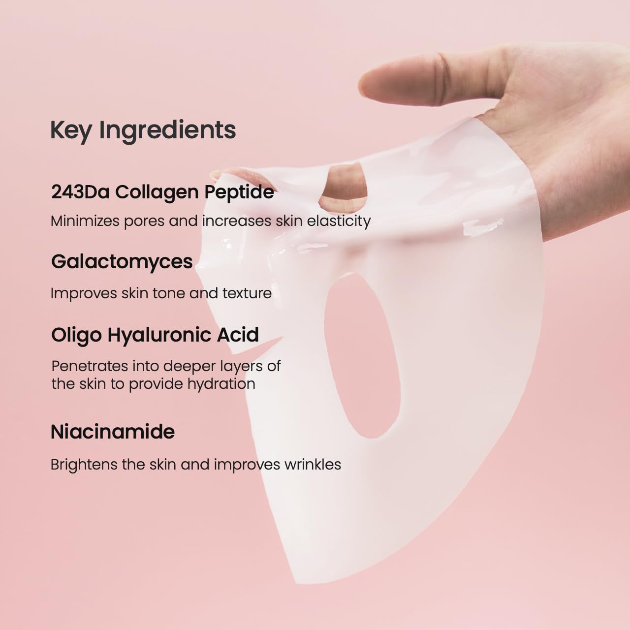 Bio-Collagen Real Deep Mask, Hydrating Overnight Hydrogel Mask, Pore Minimizing, Elasticity Improvement, 34G X4Ea