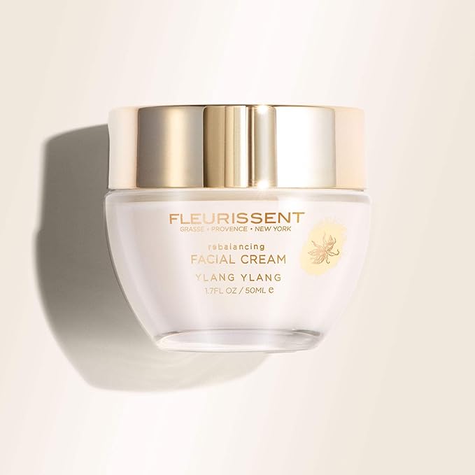 Fleurissent Rebalancing Facial Cream with Ylang-Ylang – Lightweight Moisturizer for Oily & Combination Skin, Supports Shine Control, Hydrates & Refreshes, Daily Use for Healthy-Looking Skin, 1.7 FL OZ