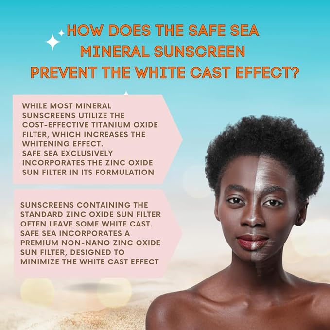 Safe Sea Zinc Oxide Sunscreen SPF30 | Clear Mineral Face And Body Sunscreen Without White Cast | Anti-Jellyfish Sting Protective Lotion | 3.4Oz (100ml) (3 Pack)