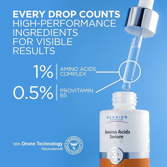 Dernier Amino Acids and Vitamin B5 Face Serum – Anti-Aging Night Serum Collagen for Women & Men Hydrating Revitalizing Improves Skin Firmness Elasticity Laxity Thickness and Reduces Wrinkles (1 fl oz)