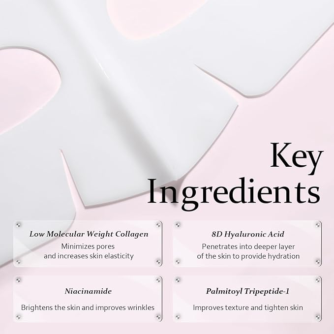 Collagen Night Wrapping Mask, Bio-Collagen Face Masks - Deep Hydrating Overnight Face Mask, Korean Skincare, Facial Treatments & Masks for Women - Firming and Moisturizing, 4-Pack