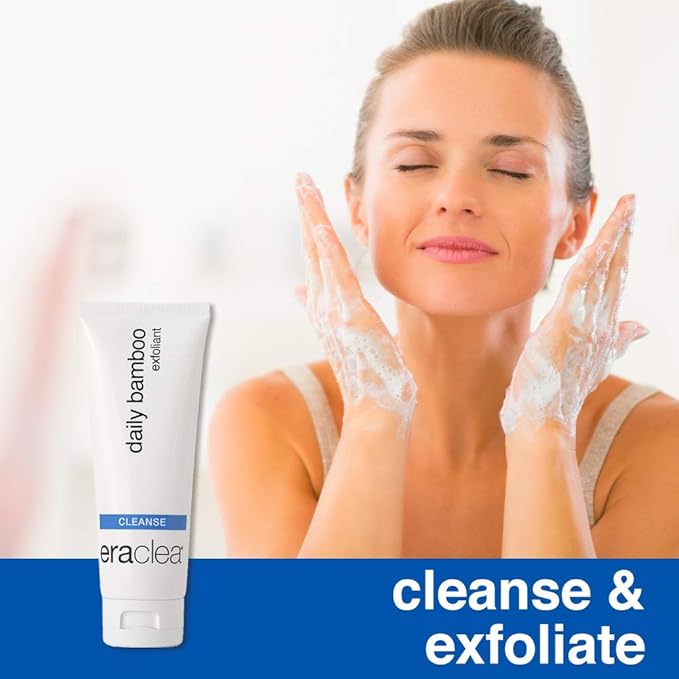 eraclea Daily Bamboo Exfoliant, Gentle Exfoliating Face Wash with Lactic Acid and Hyaluronic Acid. Removes Oil and Impurities to Reveal Even Skin Tone and Texture, For All Skin Types (4 fl oz)