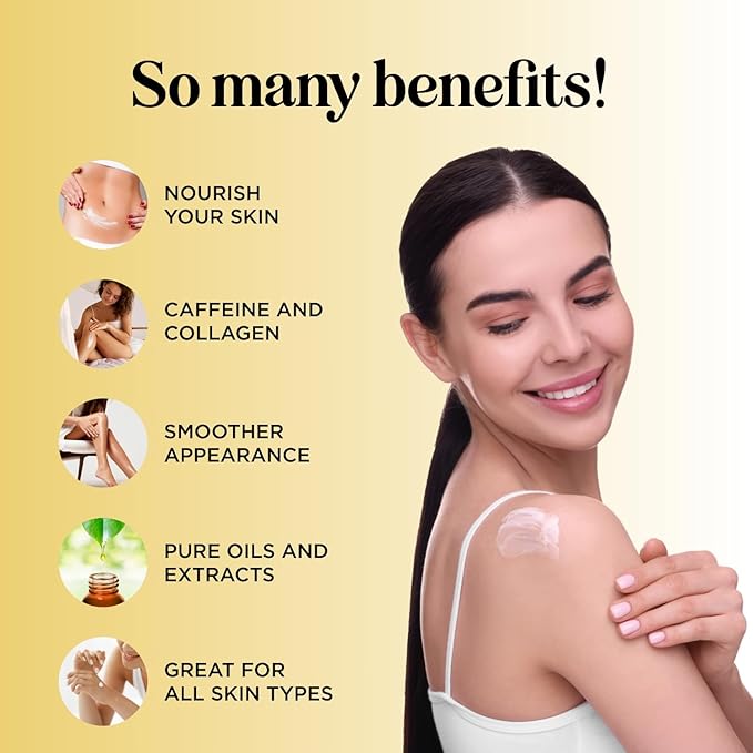 Maple Holistics Skin Firming Body Lotion for Women - Caffeine & Collagen Body Lotion with Hyaluronic Acid for Dry Crepey Loose Skin and Cellulite (2 Pack)
