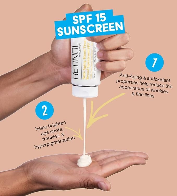 Retinol Anti-Aging Hand Cream - Hydrating & Moisturizing Hand Lotion with Anti-Aging Formula to Help Prevent Wrinkles & Reduce Fine Lines, 3 oz, Unscented