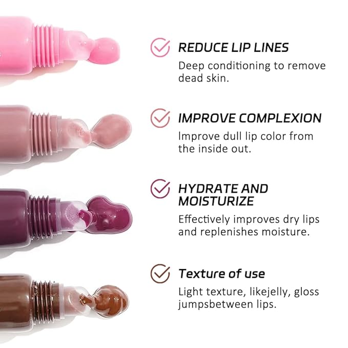 1Pcs Tinted Lip Balm Serum Makeup, Squeeze Hydrating Tint Lips Balms Serum Cosmetic, Women Care Glossy Nourishing Plumping Lip Stain Gloss Lipstick, Suitable for dry lips, Long-Lasting Color 07