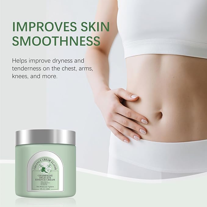 Champagne Lift Body Creme, Anti-Aging Skin Tightening with Lifting Formula, Deep Hydrates Dry Skin Arms & Legs. (Coconut Cream Flavour)