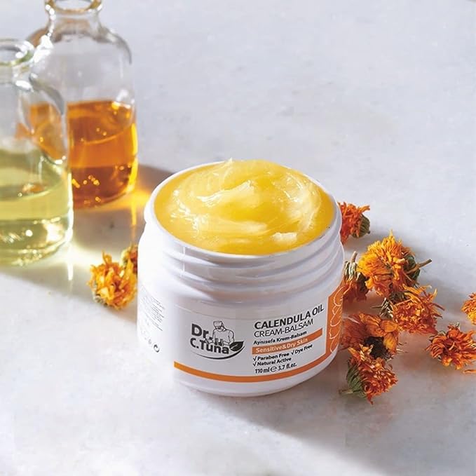 FARMASi Dr C Tuna Calendula Cream Balsam for Skin, Body Pure Natural Skincare Repair and Moisturizer Healing Effects for Dry Skin, Plant Rich Protection with Calendula, Chamomile 2.7 Fl