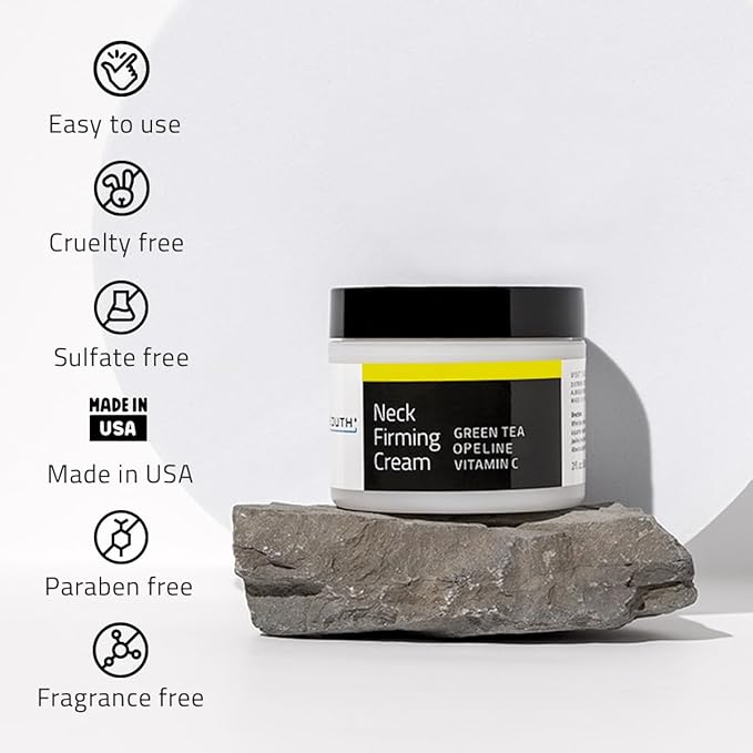 YEOUTH Neck Cream with Vitamin C, Skin Firming Moisturizer for Women and Men, Face and Neck Firming Cream Targets Double Chin, Décolletage, and Chest 2oz