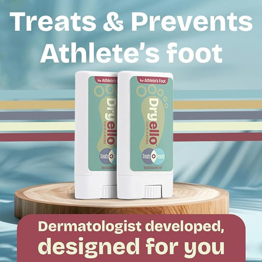 Athlete’s Foot Treatment Sticks - Easy Glide-On Foot Fungus Treatment, No Mess Application - Tolnaftate 1% Athletes Foot Spray Alternative - 2 Sticks is 1 Full Treatment