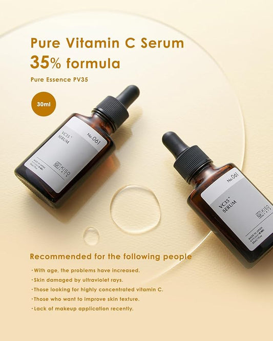 Pure Vitamin C 35% Serum for Face Coix barley extract 30ml 1oz - Made in Japan