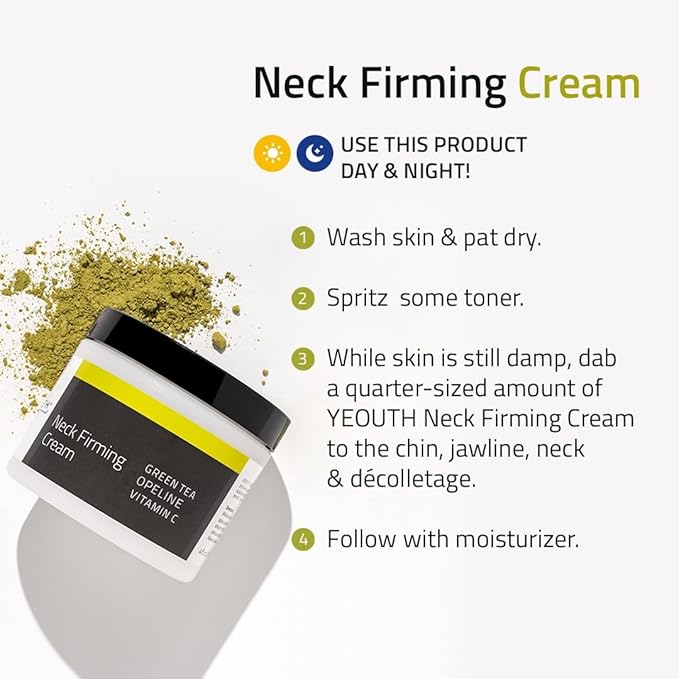YEOUTH Neck Cream with Vitamin C, Skin Firming Moisturizer for Women and Men, Face and Neck Firming Cream Targets Double Chin, Décolletage, and Chest 4oz
