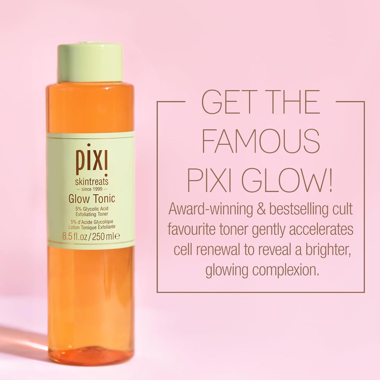 Glow Tonic Balancing Face Toner Glycolic Acid for Radiant Skin and Daily Brightening (8.5 Fl Oz / 250 Ml)
