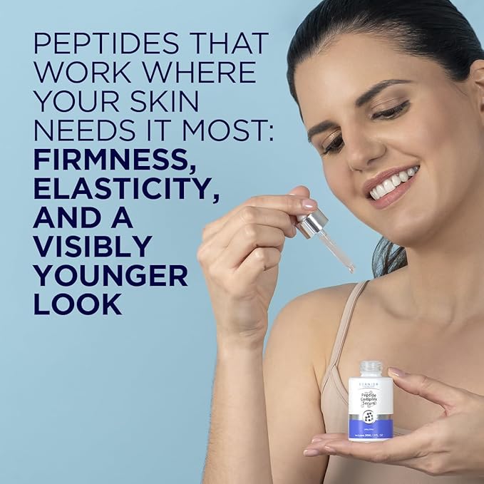 Dernier Peptide Serum for Face 5% - Powerful Multi-Peptide with Hyaluronic Acid Serum Skin Hydrating Brightening Dark Spot Treatment Anti-Aging Reduces Fine Lines & Wrinkles Antioxidant Glow (1 fl oz)