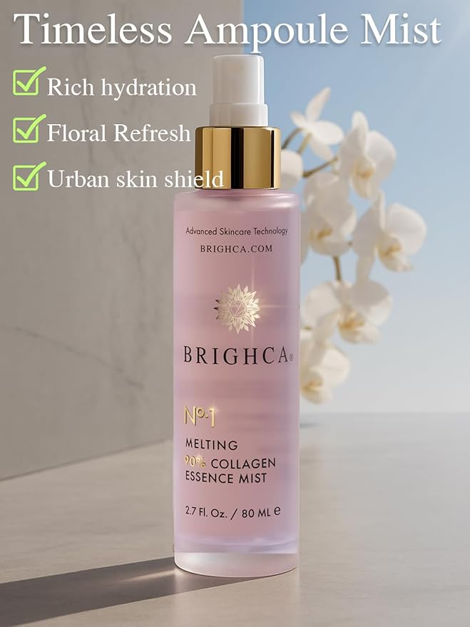 Hydrating Collagen Essence Mist 90% Marine Collagen Face Spray to Strengthen Skin Barrier & Improve Firmness, Nourishing Glow, Anti-Aging Skincare (2.7 fl oz)
