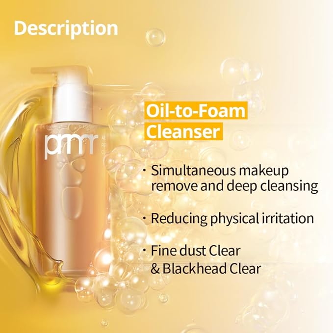 PRIMERA (PRMR Oil To Foam Cleanser Korean Deep Cleansing Oil, Daily Makeup Remover, Blackheads, Dust and Dirt Removal, Pore Cleaning, Hyaluronic acid (200ml, 6.76 fl. oz)