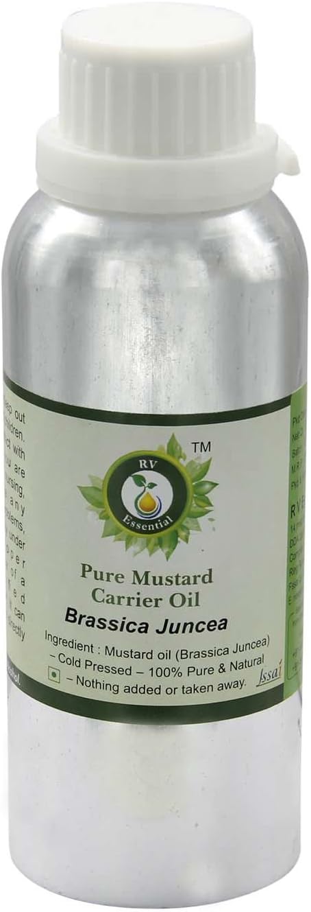 Mustard Oil | Brassica Juncea | Mustard Seed Oil | Unrefined | for Hair Growth | for Skin | for Massage | 100% Pure Natural | Cold Pressed | 1250ml | 42oz by R V Essential