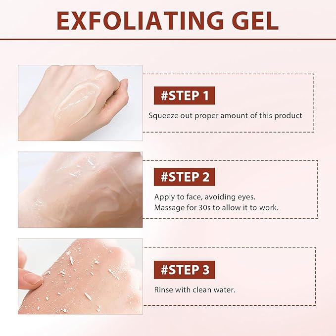 Purifying Exfoliating Gel, Facial Exfoliator Cleanser, Natural Exfoliating Gel Purifying Cream, Deep Cleansing Face and Body Exfoliator Scrub for All Skin (2 Pcs)
