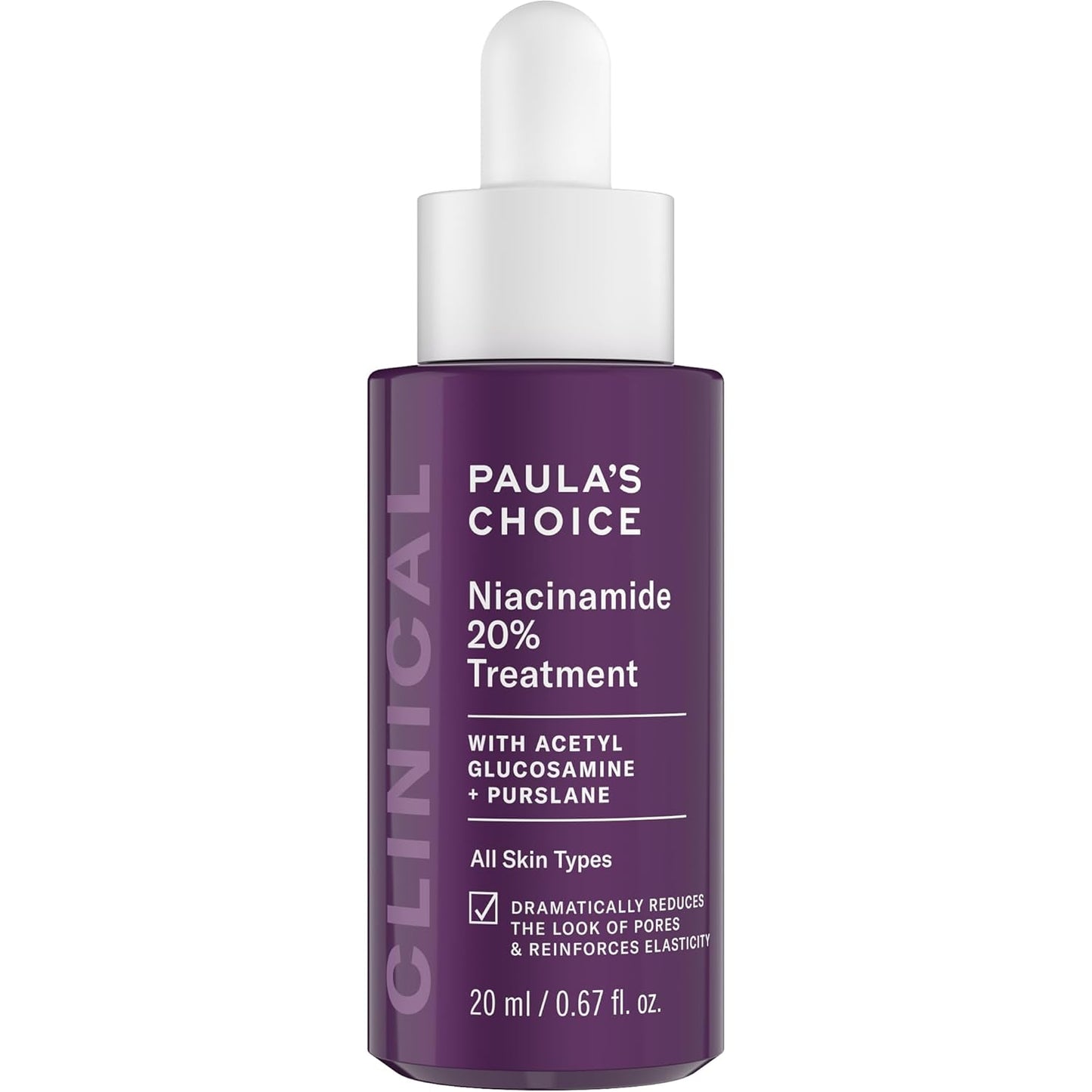 CLINICAL 20% Niacinamide Serum – High Strength Vitamin B3 Face Serum for Anti-Aging, Dark Spots & Enlarged Pores | Fragrance-Free Skin Brightening Treatment | 0.67 Fl Oz