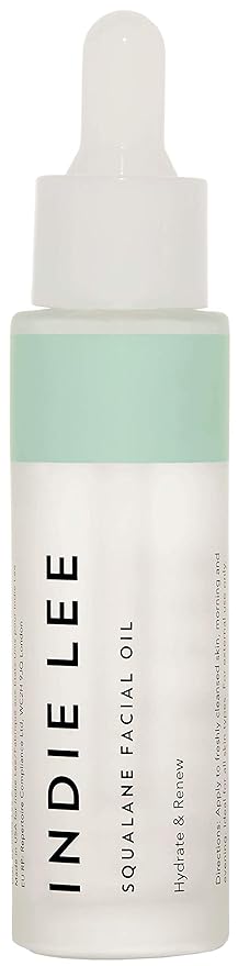Indie Lee 100% Squalane Oil - Daily Face Oil & Hydrating Moisturizer for Dry Skin, Fine Lines and Wrinkles - Even Skin Tone, Brighten & Improve Texture (30ml)