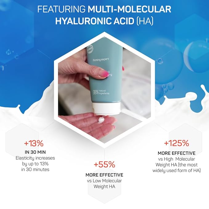 Crepe Firming Advanced Cream - European Hi-tech Skin care - Hyaluronic Acid in the 50-3000 kDa Molecular Spectrum - Tightening & Lifting Collagen Repair Treatment - Best for Body, Face and Neck 7.5 oz