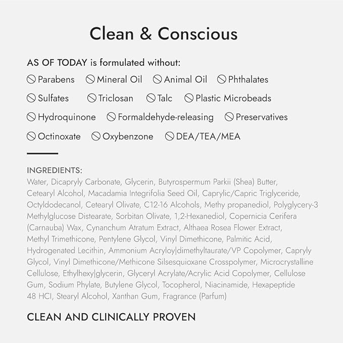 AS OF TODAY R Peptide Hand Cream | Shea Butter & Macadamia Nut Oil with Niacinamide | Hydrating Hand Lotion for Dry Cracked Hands | Travel Size Moisturizer | Clean Beauty Skincare | 1.35 fl oz Tube