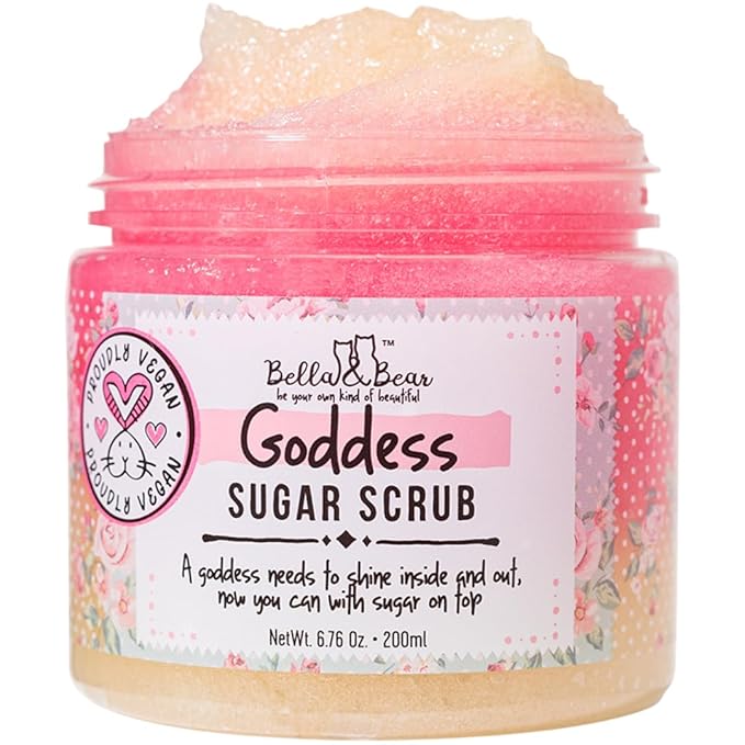 Bella & Bear Goddess MIdi Bath & Body Gift Set with Foaming Shower Gel & Bubble Bath, Body Scrub & Lip Scrub and Lip Butter - Gift - Women