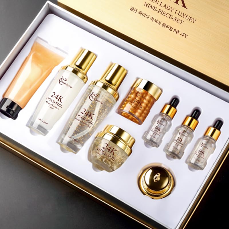 9-Piece Hypoallergenic Skincare Set for Women โ Collagen, Hyaluronic Acid & Snail Mucin Infused Moisturizing Face Care Kit โ Ideal for All Skin Types, Anti-Aging & Hydrating
