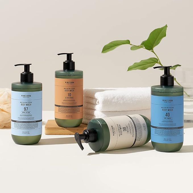W.Dressroom No.97 April Cotton Perfumed Body Wash – Refreshing Citrus Musk Scent with Lime and Soft Vanilla, Moisturizing Shower Gel (16.9 fl oz)