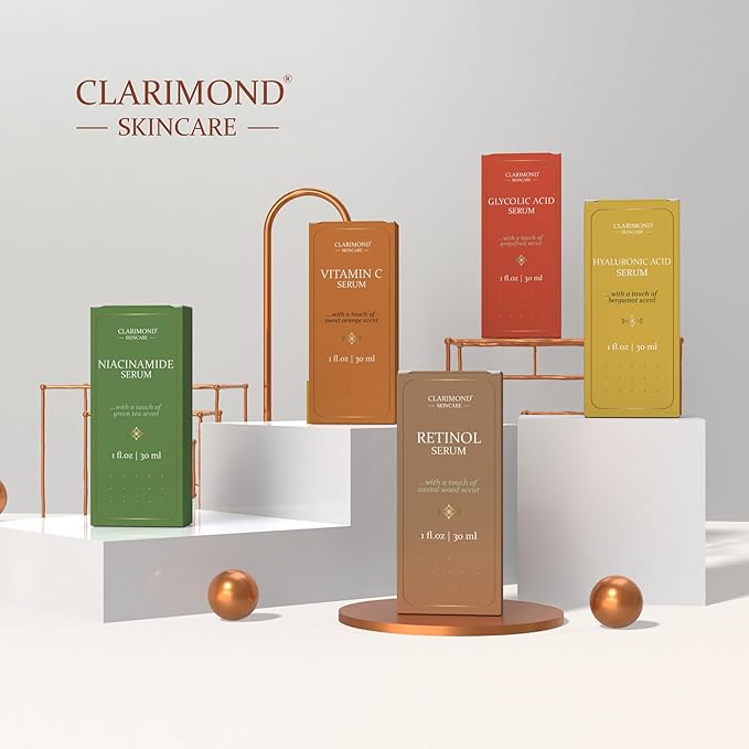 CLARIMOND Vitamin C Serum for Face | 20% Vitamin C | Niacinamide & Hyaluronic Acid | Dark Spot Remover, Brightening & Glow | Chamomile, Witch Hazel & subtle Sweet Orange touch | 1 fl.oz.