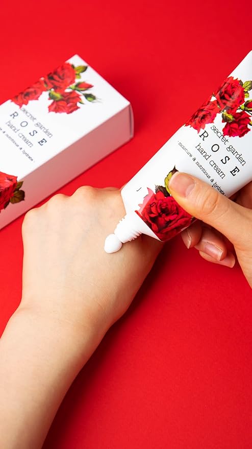 Secret Garden Rose Hand Cream - Korean Moisturizing Hand Lotion For Dry Hands Travel Size (Rose Scent, 3.38 Fl Oz)
