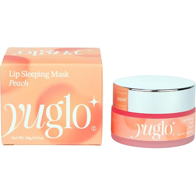 YUGLO Lip Sleeping Mask | Peach Flavor | Hydrating & Soothing Lip Treatment for β¨Dry, Chapped Lips | Plumps & Moisturizes | Overnight Lip Repair